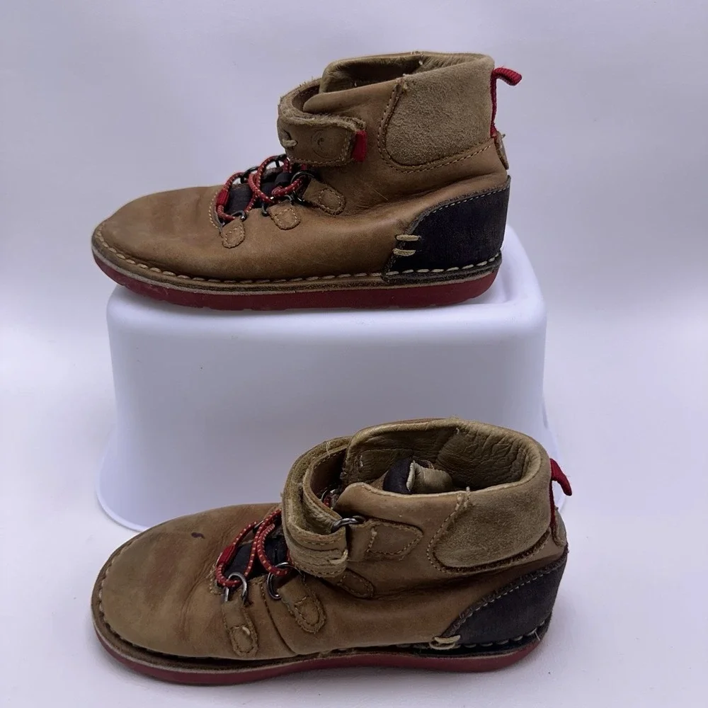 Stride Rite Medallion Bilson Toddler Boys Brown Leather Hiking Boots Size 9.5M